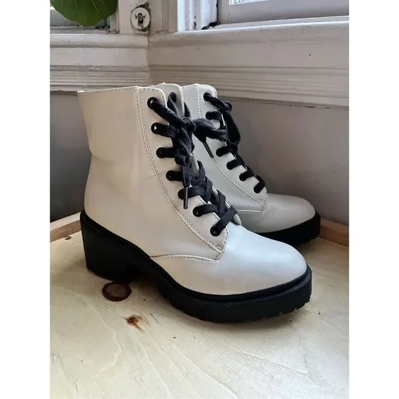 Off White Combat Boots Size 7 - Picture 3 of 7